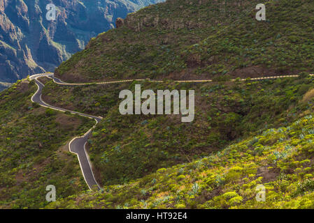 Passstraße, Teno-Gebirge, Masca, Teneriffa, Kanarische Inseln, Spanien Stockfoto