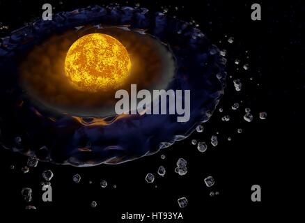 Sterne Planeten habitablen Zone flüssigen Wassers 3D-Illustration Stockfoto