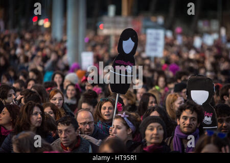 Rom, Italien. 8. März 2017. Demonstration der Frauen für gleiche Rechte im Rahmen des internationalen Frauentages. Bildnachweis: Andrea Ronchini/Pacific Press/Alamy Live-Nachrichten Stockfoto