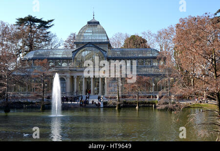 Crystal Palace im El Retiro Park in Madrid, Spanien Stockfoto