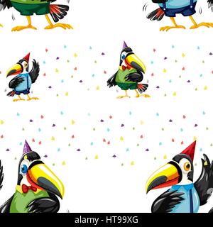 Nahtlose Hintergrund mit Toucan Vögel illustration Stock Vektor
