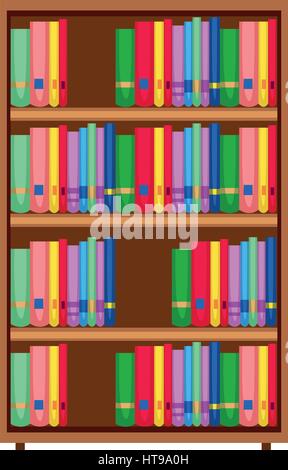 Bücher auf den Regalen illustration Stock Vektor