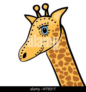 Giraffe niedlichen lustige Cartoon Kopf Stock Vektor