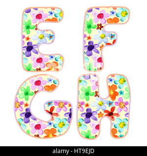 Lustige ABC mit bunten Blumen