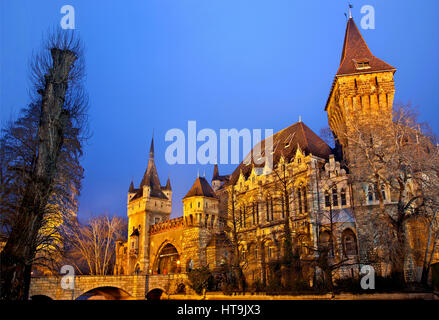 Vajdahunyad-Burg im Stadtwäldchen (Városliget), Budapest, Ungarn Stockfoto