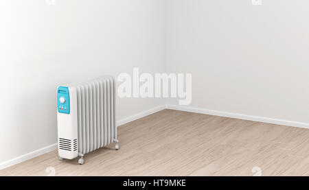 Oil-filled elektrische Heizung im Zimmer Stockfoto