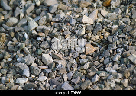 Eine Hintergrundtextur einige Schottersteine Stockfoto