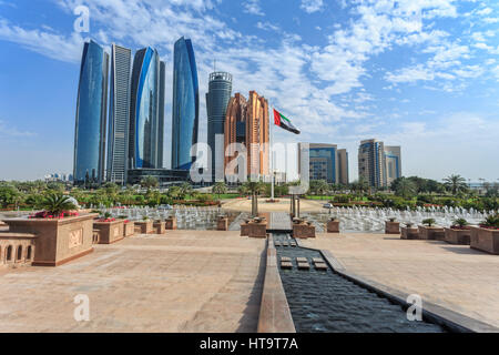 Etihad Towers Gebäude in Abu Dhabi, Vereinigte Arabische Emirate Stockfoto