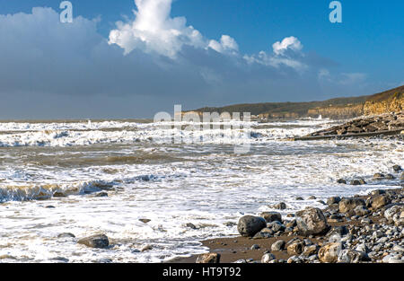 Llantwit Major Strand auf Glamorgan Heritage Coast, South Wales, Australia Stockfoto