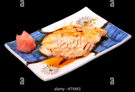 Sablefish gegrillt mit süßer Soße im japanischen Stil. Stockfoto