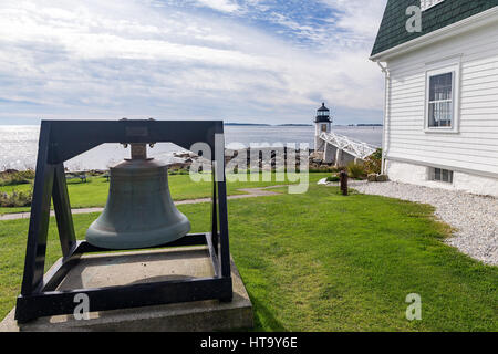 Marshall Point Leuchtturm in Port Clyde, Maine. Dieser Leuchtturm bekannt als der Leuchtturm-Schauspieler Tom Hanks, lief in seiner laufenden Reise in dem Film Forr Stockfoto