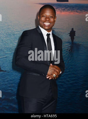 Los Angeles, USA. 8. März 2017. Jason Mitchell auf der Kong Skull Island Premiere auf der Microsoft-Theatre in Los Angeles. 8. März 2017. Bildnachweis: Longifilis/USA/Alamy Live-Nachrichten Stockfoto