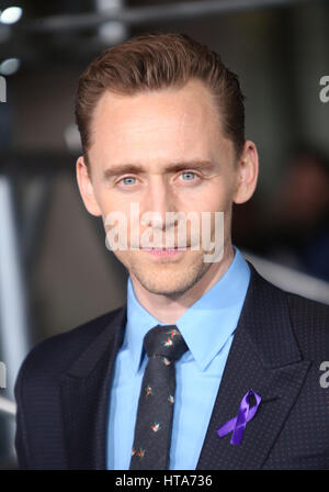 Hollywood, Ca. 8. März 2017. Tom Hiddleston, bei Premiere von Warner Bros Pictures "Kong: Skull Island" im Dolby Theater In Kalifornien am 8. März 2017. Bildnachweis: Fs/Medien Punch/Alamy Live-Nachrichten Stockfoto