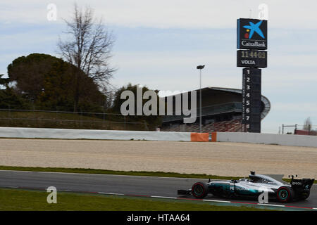 Montmelo, Spanien. 8. März 2017. Valtteri Bottas (Mercedes GP), während zwei eines der letzten Formel-1-Winter Tests in Circuit de Barcelona im 8. März 2017 in Montmelo, Spanien. Foto: S.Lau Credit: Dpa/Alamy Live-Nachrichten Stockfoto