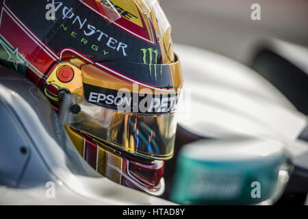 Barcelona, Spanien. 9. März 2017. LEWIS HAMILTON (GBR) braucht, um die Strecke in seinem Mercedes W08 EQ macht am 7. Tag der Formel1 Prüfung am Circuit de Catalunya Credit: Matthias Oesterle/ZUMA Draht/Alamy Live News Stockfoto