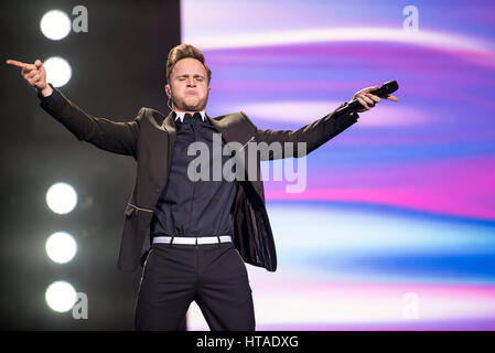 Leeds UK. 9. März 2017. Olly Murs führt in der Leeds erste direkte Arena, Leeds UK auf seine Überschrift UK-Tour 2017, Leeds 03.09.2017 © Gary Mather/Alamy Live News Stockfoto