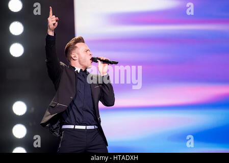 Leeds UK. 9. März 2017. Olly Murs führt in der Leeds erste direkte Arena, Leeds UK auf seine Überschrift UK-Tour 2017, Leeds 03.09.2017 © Gary Mather/Alamy Live News Stockfoto