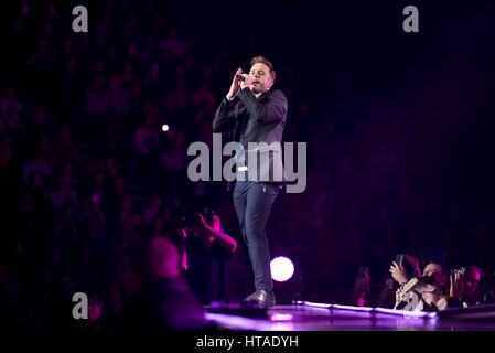 Leeds UK. 9. März 2017. Olly Murs führt in der Leeds erste direkte Arena, Leeds UK auf seine Überschrift UK-Tour 2017, Leeds 03.09.2017 © Gary Mather/Alamy Live News Stockfoto