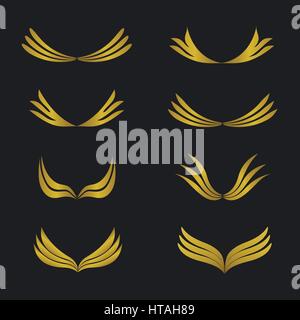 Golden Wings-emblem Stock Vektor