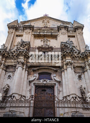 Kirche des Heiligen Benedikt (Chiesa di San Benedetto) in Catania Stadt auf der Ostseite der Insel Sizilien, Italien Stockfoto