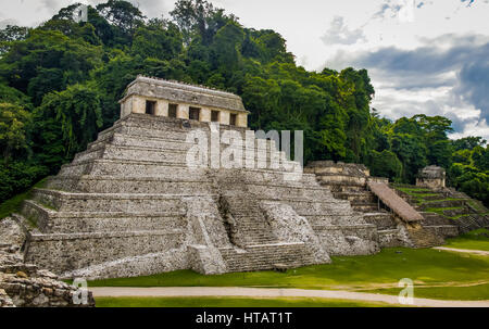 Tempel der Inschriften in Maya-Ruinen von Palenque - Chiapas, Mexiko Stockfoto