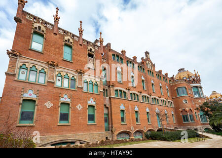 Hospital De La Santa Creu ich Sant Pau, Barcelona, Katalonien, Spanien. Von der katalanischen Modernisme Architekt Lluís Domènech ich Montaner. Stockfoto