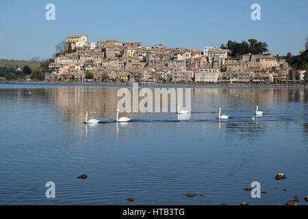 Anguillara Sabazia, einer Kleinstadt am Bracciano-See, in der Nähe von Rom Stockfoto