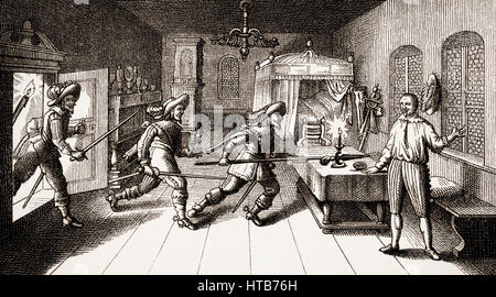 Ermordung von Albrecht von Wallenstein, 1583-1634, Kommandeur der kaiserlichen Truppen im Dreißigjährigen Krieg Stockfoto