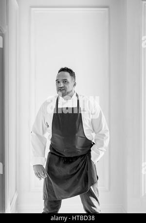 Starkoch Michael Caines im seine neue Lympstone Manor zeitgenössische Country House Hotel in der Nähe von Exmouth, Devon, UK Stockfoto