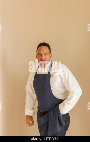 Starkoch Michael Caines im seine neue Lympstone Manor zeitgenössische Country House Hotel in der Nähe von Exmouth, Devon, UK Stockfoto