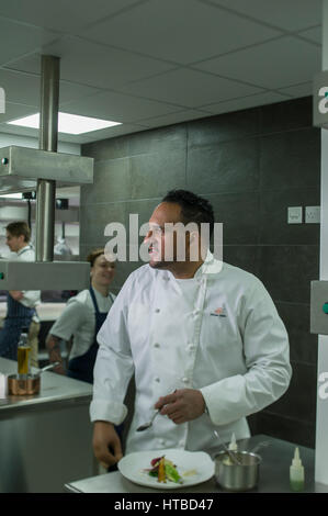 Starkoch Michael Caines im seine neue Lympstone Manor zeitgenössische Country House Hotel in der Nähe von Exmouth, Devon, UK Stockfoto