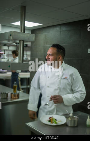 Starkoch Michael Caines im seine neue Lympstone Manor zeitgenössische Country House Hotel in der Nähe von Exmouth, Devon, UK Stockfoto