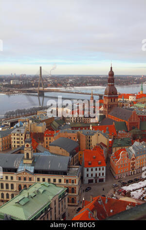 Ansicht von oben auf die Stadt. Riga, Lettland Stockfoto