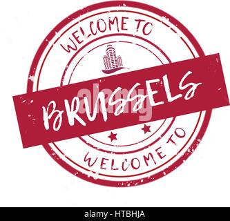 Willkommen in Brüssel Stock Vektor
