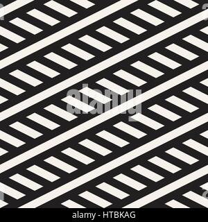 Interlacing parallele Streifen. Monochrome Musterdesign Vektor. Stock Vektor