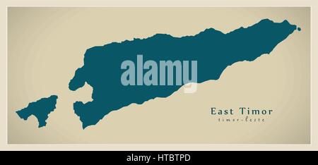 Moderne Karte - East Timor TLModern Map - Ost-Timor mit Bezirken TL illustration Stock Vektor