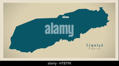 Moderne Karte - Liquica TL Abbildung silhouette Stock Vektor