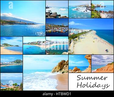 Collage von Reise-Bilder aus dem Urlaub am Strand und Meer. Stockfoto