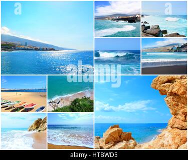 Collage von Reise-Bilder aus dem Urlaub am Strand und Meer. Stockfoto