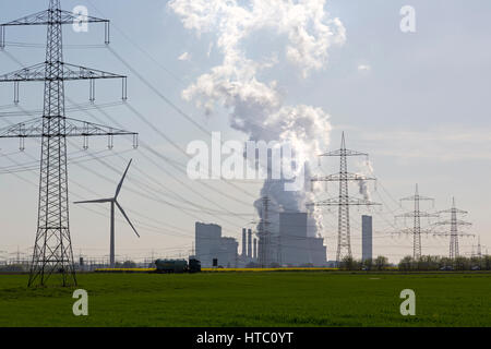 Braunkohle-Feuerwache Neurath, RWE-Power Energy Unternehmen Braunkohle Kraftwerk, Grevenbroich, Nordrhein-Westfalen, Deutschland, Europa Stockfoto