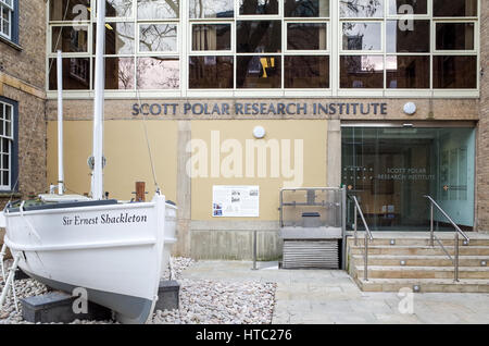 Eintritt in das Scott Polar Research Institute in Cambridge. Teil der University of Cambridge enthält es ein Polar Exploration Museum. Stockfoto