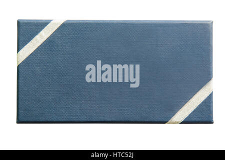 Ein empty(blank) blaues Feld auf weißem Hintergrund. Stockfoto
