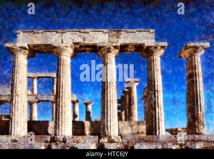 Tempel des Aphaiatempels Athena in Aegina Insel in Griechenland Stockfoto