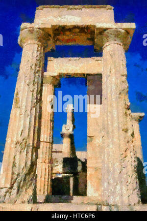 Tempel des Aphaiatempels Athena in Aegina Insel in Griechenland Stockfoto