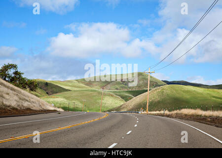 Samtig grünen Hügeln, Diablo Range, Kalifornien. Stockfoto