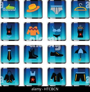 Kleidung web Icons für User Interfacedesign Stock Vektor