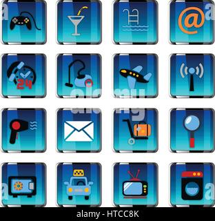 Hotel Service Web Icons für User Interfacedesign Stock Vektor