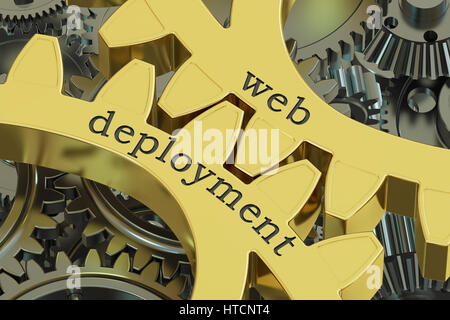 Web Deployment-Konzept auf die Zahnräder, 3D rendering Stockfoto