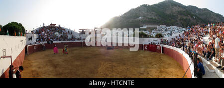 Stierkämpfer in einen Stierkampf in Mijas Spanien Andalusien Stockfoto