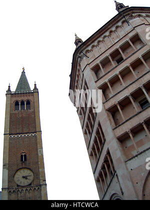 Dom und Baptisterium, Parma, Emilia-Romagna, Italien Stockfoto